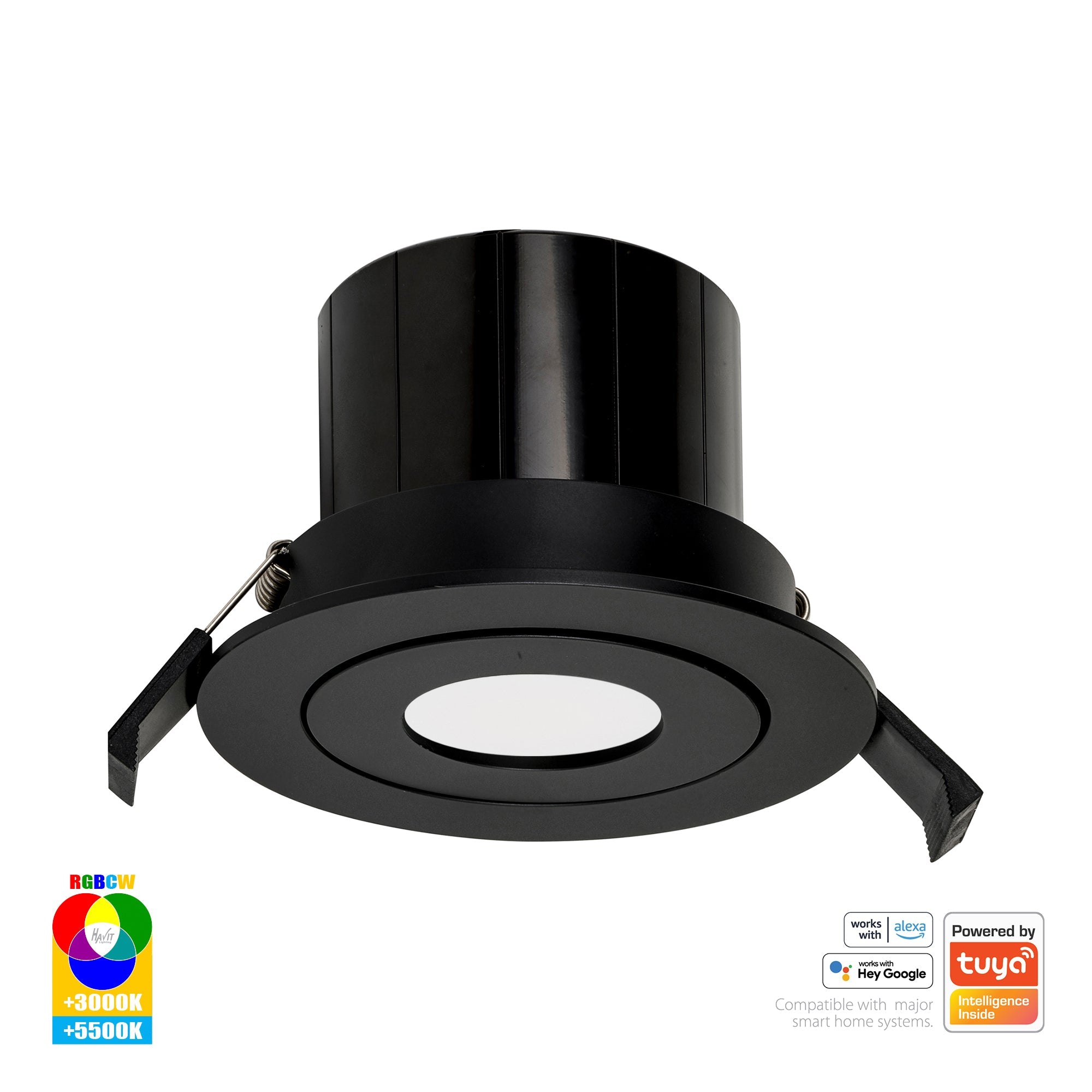 HV5512RGBCW-BLK - Prime Black Tilt RGBCW WIFI LED Downlight