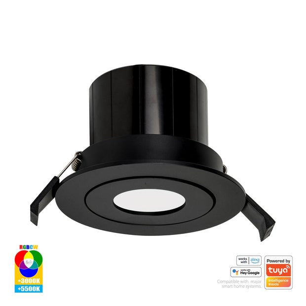 HV5512RGBCW-BLK - Prime Black Tilt RGBCW WIFI LED Downlight