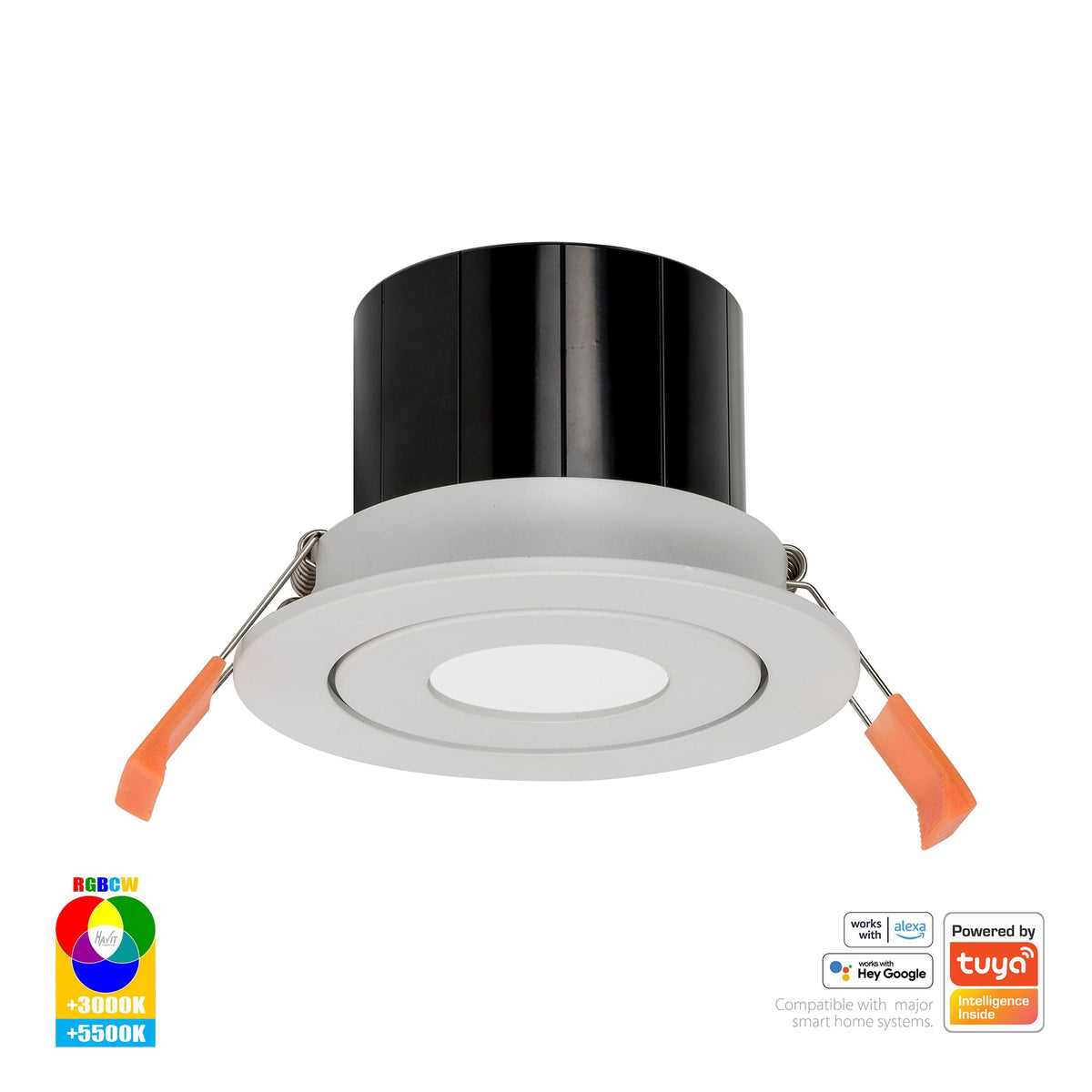 HV5512RGBCW-WHT - Prime White Tilt RGBCW WIFI LED Downlight