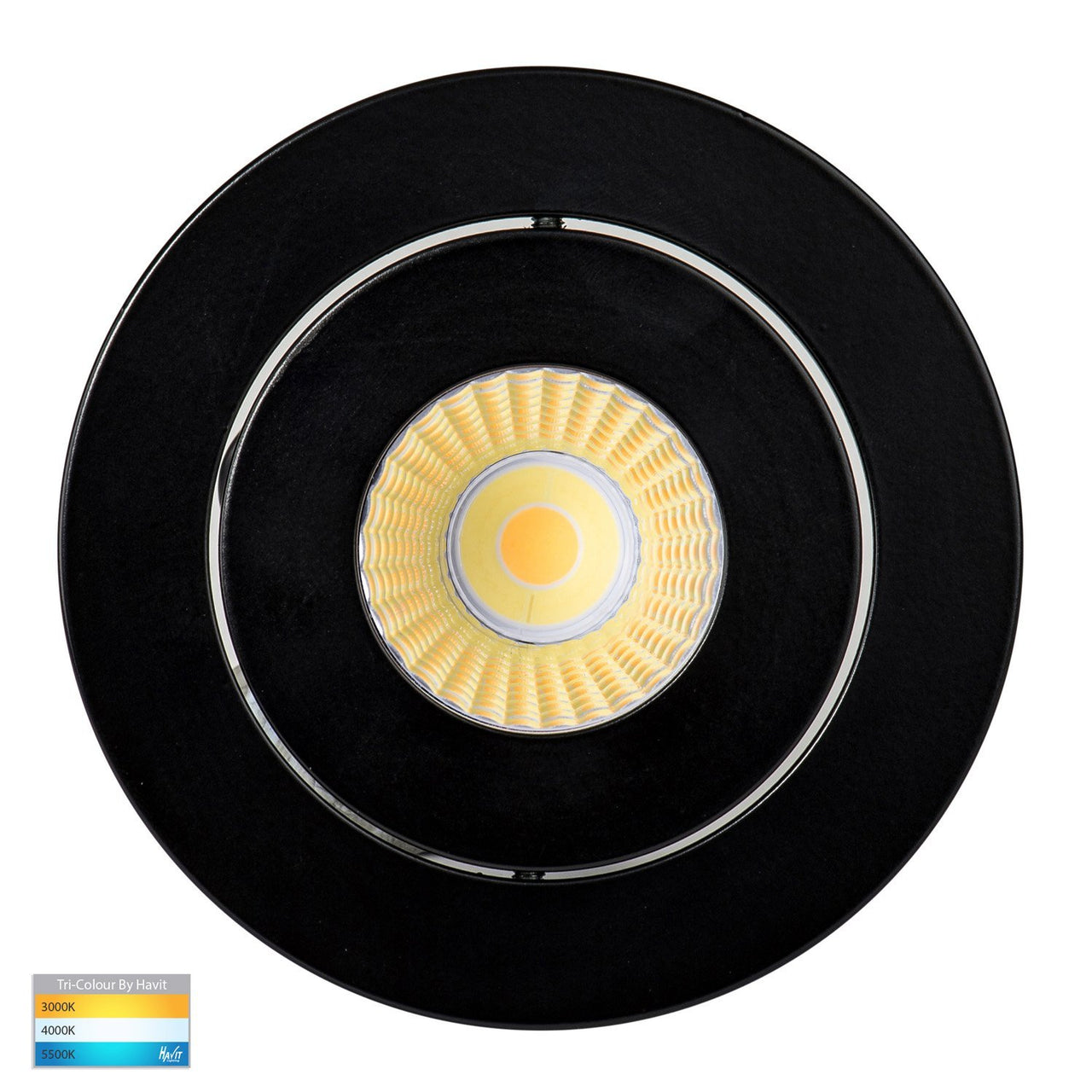 Prime 12W Dimmable CCT Matt Black Recessed 20° Tilt Downlight