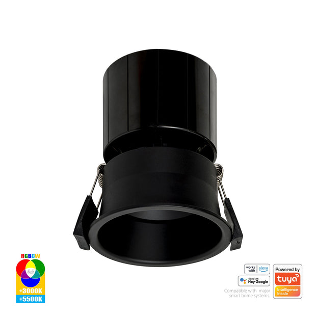 HV5513RGBCW-BLK - Prime Black Fixed Deep RGBCW WIFI LED Downlight