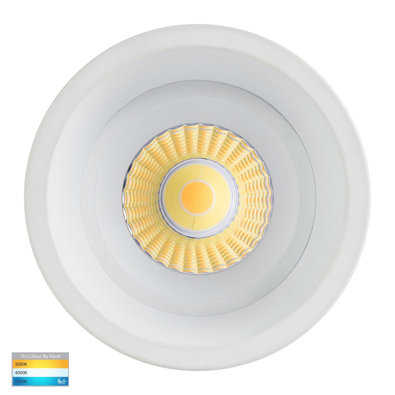 Prime 12W Dimmable CCT Matt White Recessed Fixed Deep Set 76mm Downlight