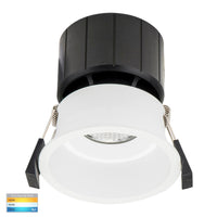 Thumbnail for Prime 12W Dimmable CCT Matt White Recessed Fixed Deep Set 76mm Downlight