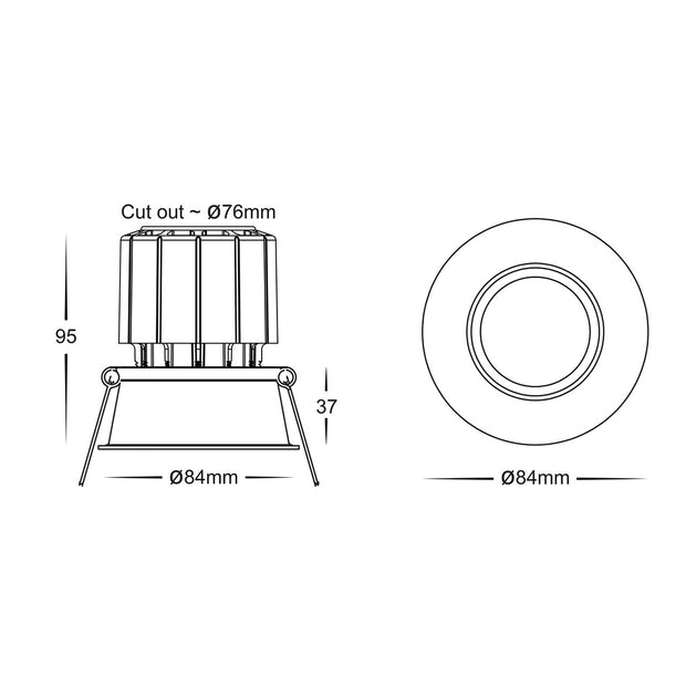 HV5513T-WHT - Prime White Fixed Deep LED Downlight