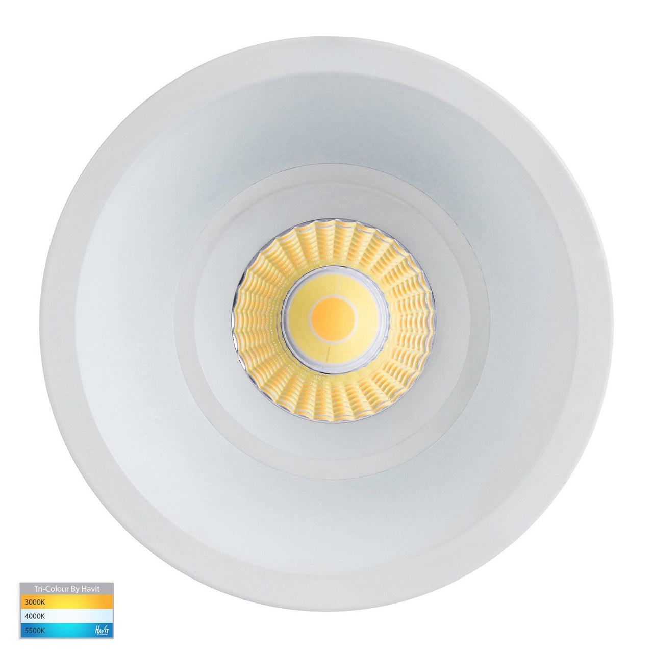 Prime 12W Dimmable CCT Matt White Recessed Fixed Deep Set 90mm Downlight