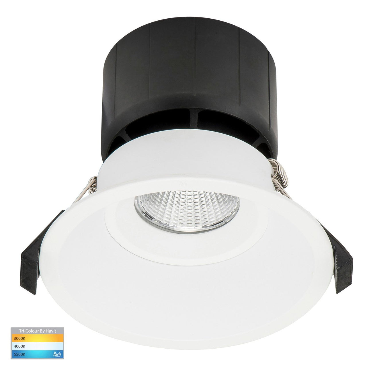 Prime 12W Dimmable CCT Matt White Recessed Fixed Deep Set 90mm Downlight