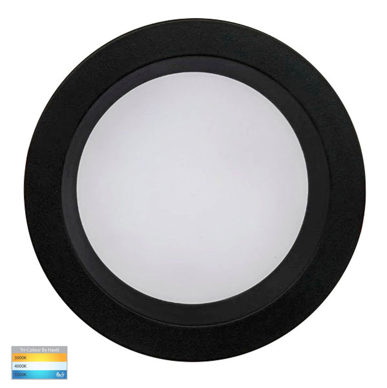 Polly 8W Dimmable CCT Matt Black Round Recessed Downlight