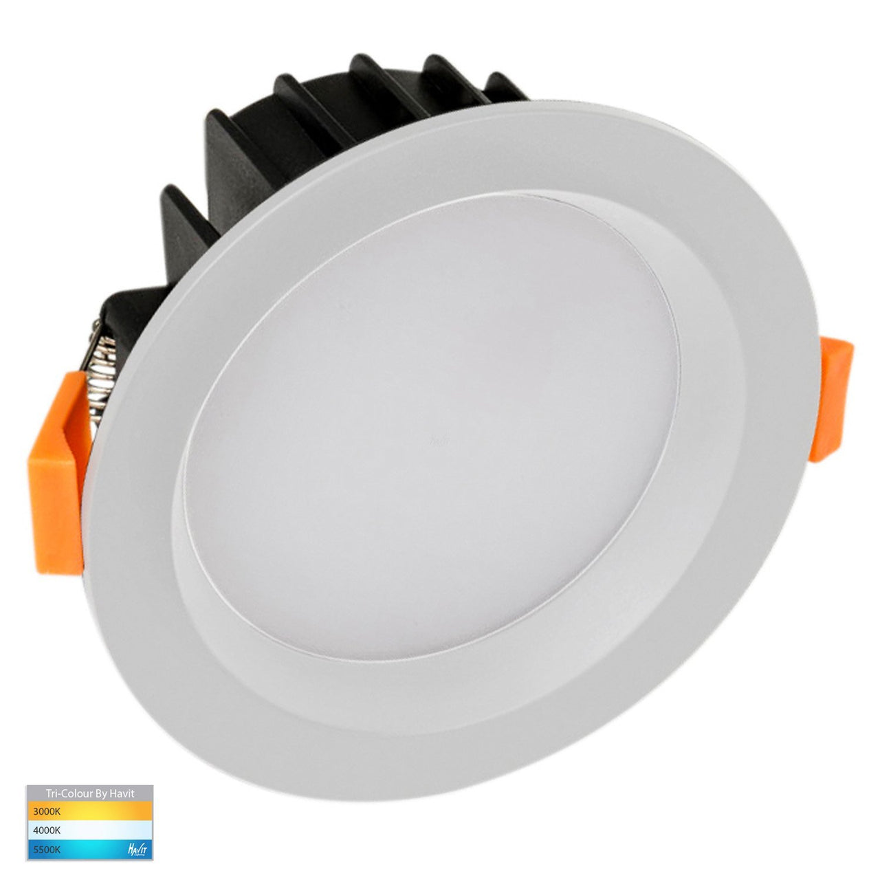 Polly 8W Dimmable CCT Matt White Round Recessed Downlight