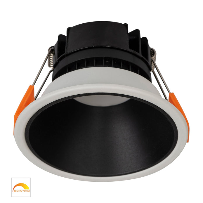 HV5528D2W-WB - Gleam White with Black Insert Fixed Dim to Warm LED Downlight
