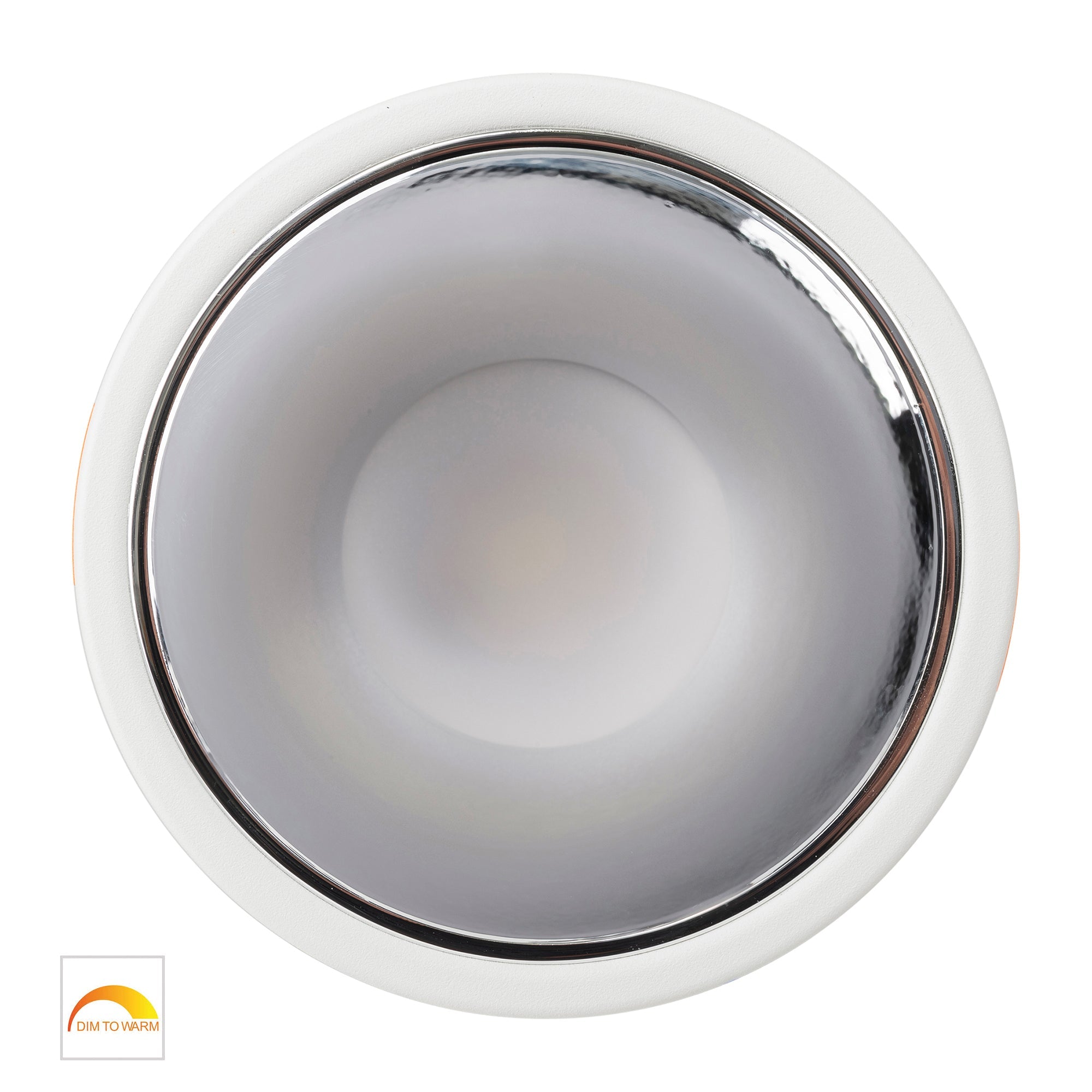HV5528D2W-WC - Gleam White with Chrome Insert Fixed Dim to Warm LED Downlight