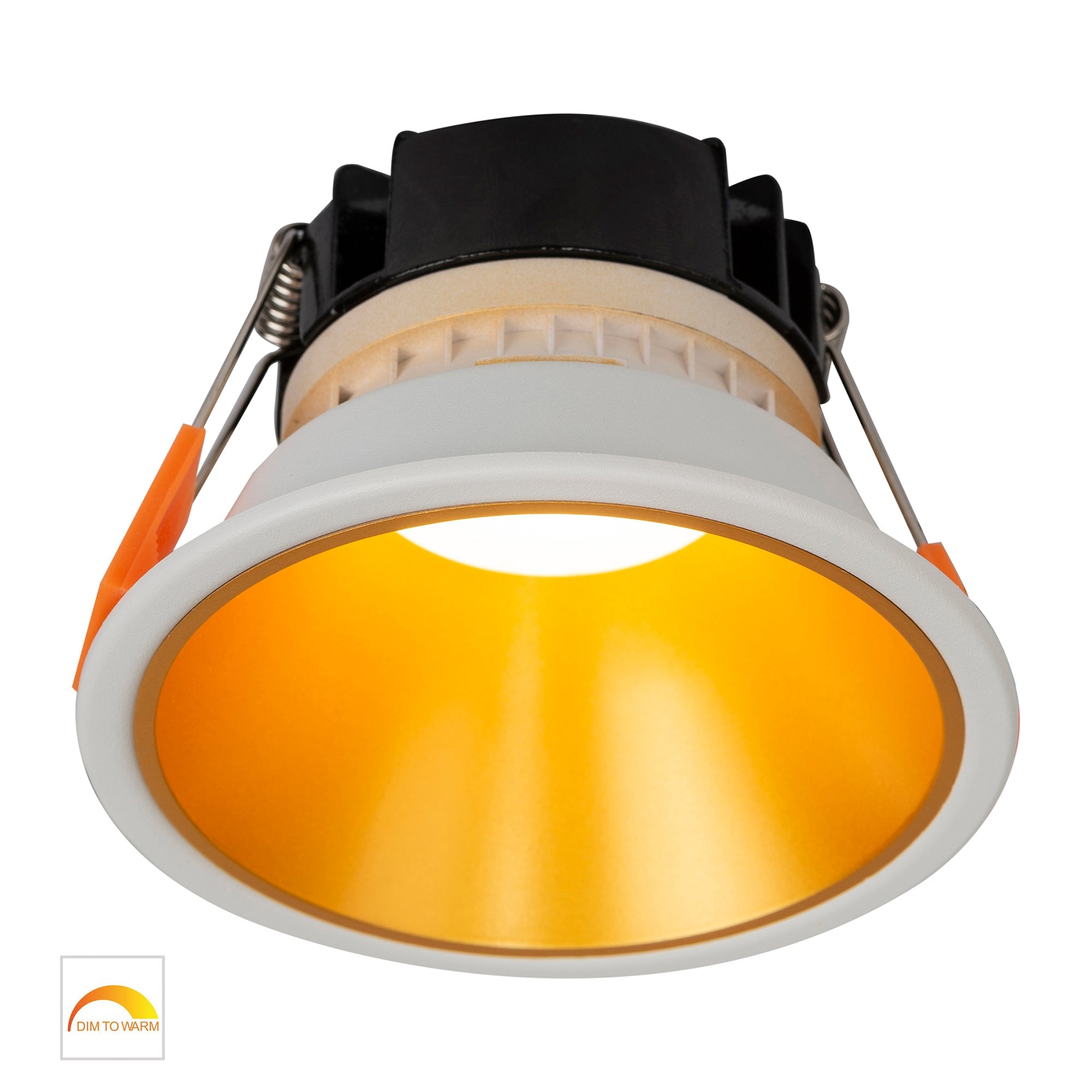 HV5528D2W-WG - Gleam White with Gold Insert Fixed Dim to Warm LED Downlight