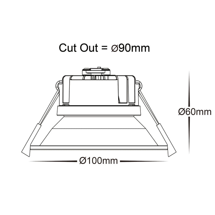 HV5528D2W-BLK - Gleam Black Fixed Dim to Warm LED Downlight