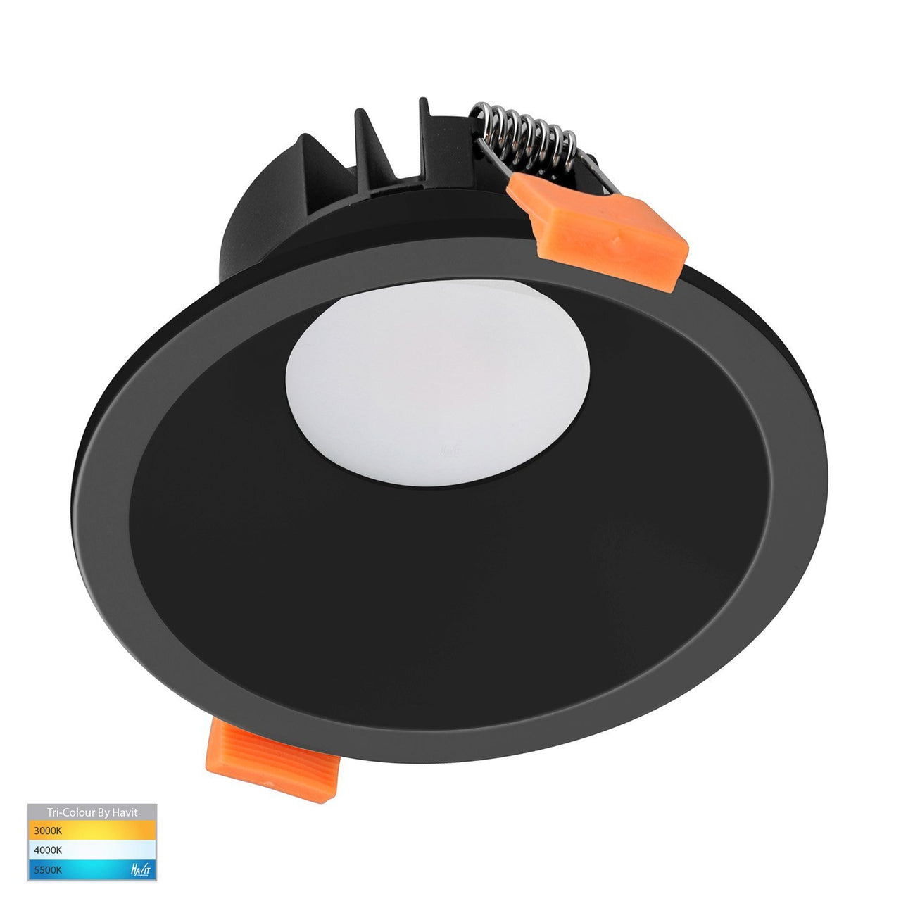 Gleam 9W Dimmable CCT Matt Black Deep Fixed Recessed Downlight