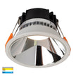 HV5528T-WC - Gleam White with Chrome Insert Tri Colour Fixed Deep LED Downlight