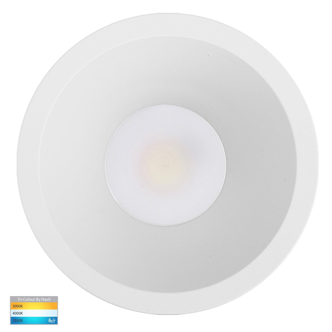 Gleam 9W Dimmable CCT Matt White Deep Fixed Recessed Downlight