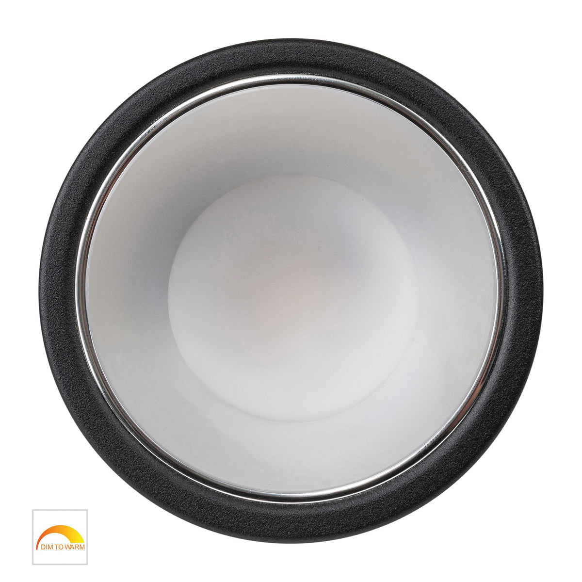 HV5529D2W-BC - Gleam Black with Chrome Insert Fixed Dim to Warm LED Downlight