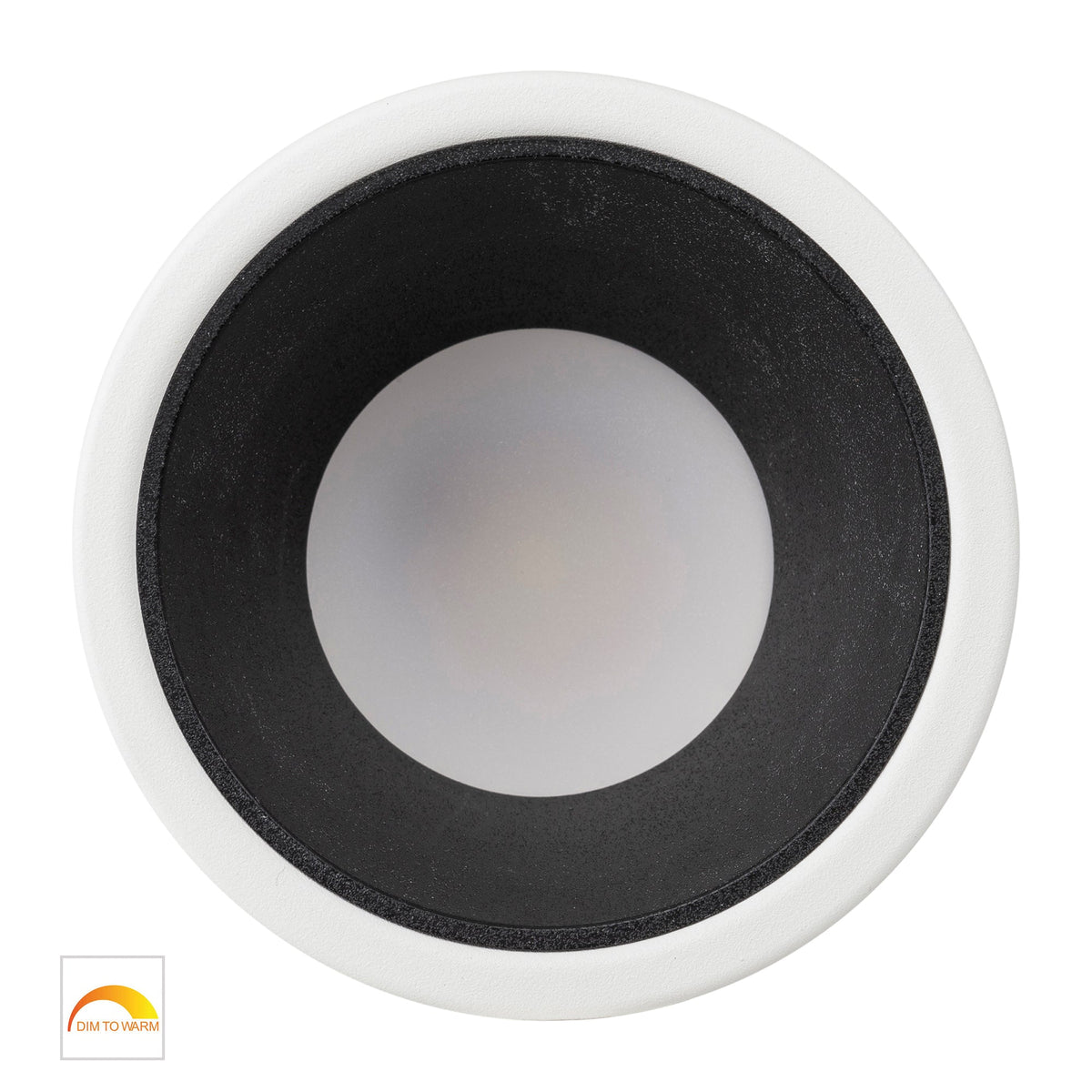 HV5529D2W-WB - Gleam White with Black Insert Fixed Dim to Warm LED Downlight