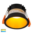 HV5529T-BG - Gleam Black with Gold Insert Tri Colour Fixed Deep LED Downlight