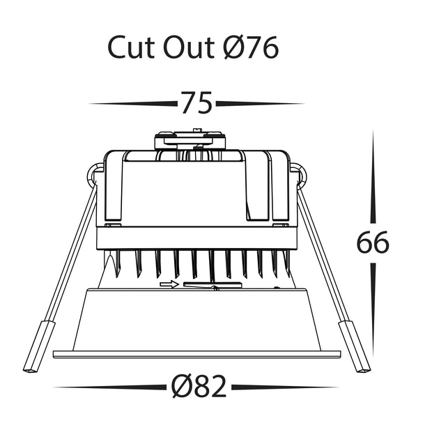 HV5529D2W-WB - Gleam White with Black Insert Fixed Dim to Warm LED Downlight