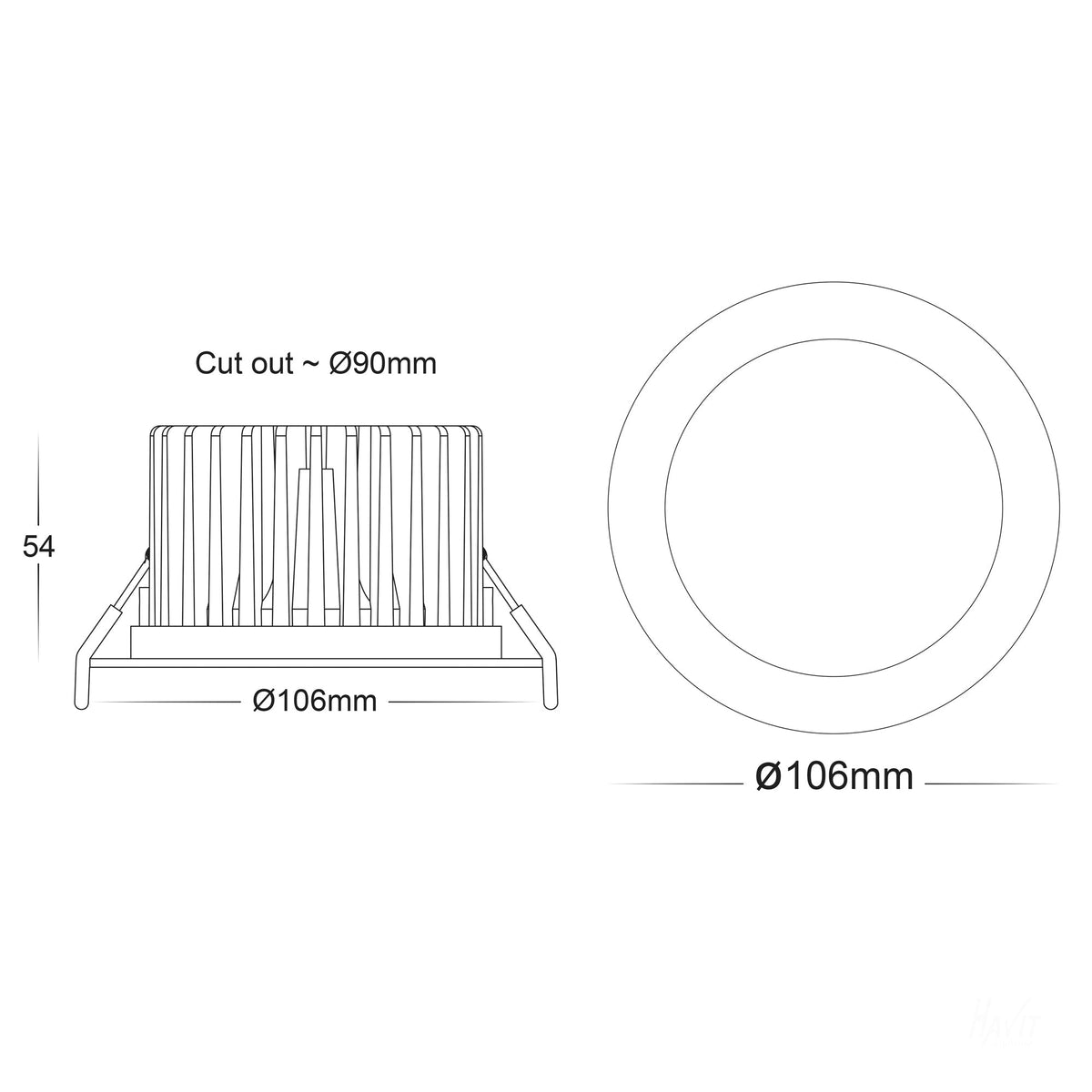 HV5530S-SS316 - Ora 316 Stainless Steel Fixed Five Colour LED Downlight
