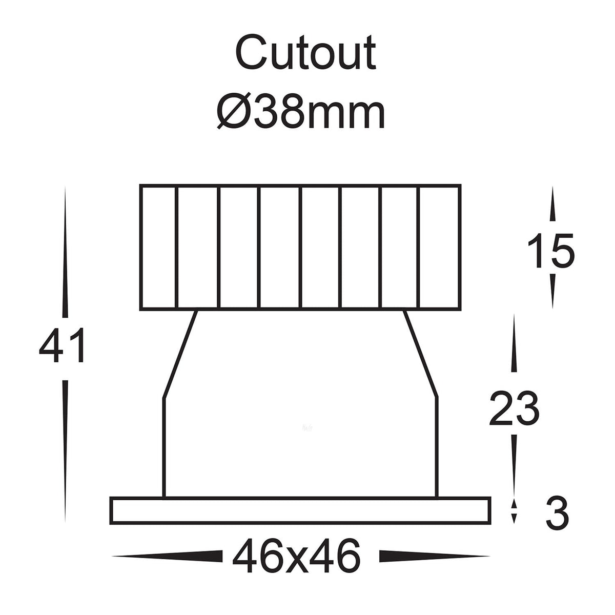 HV5701T-BLK - Niche Black Square Mini Recessed Downlight