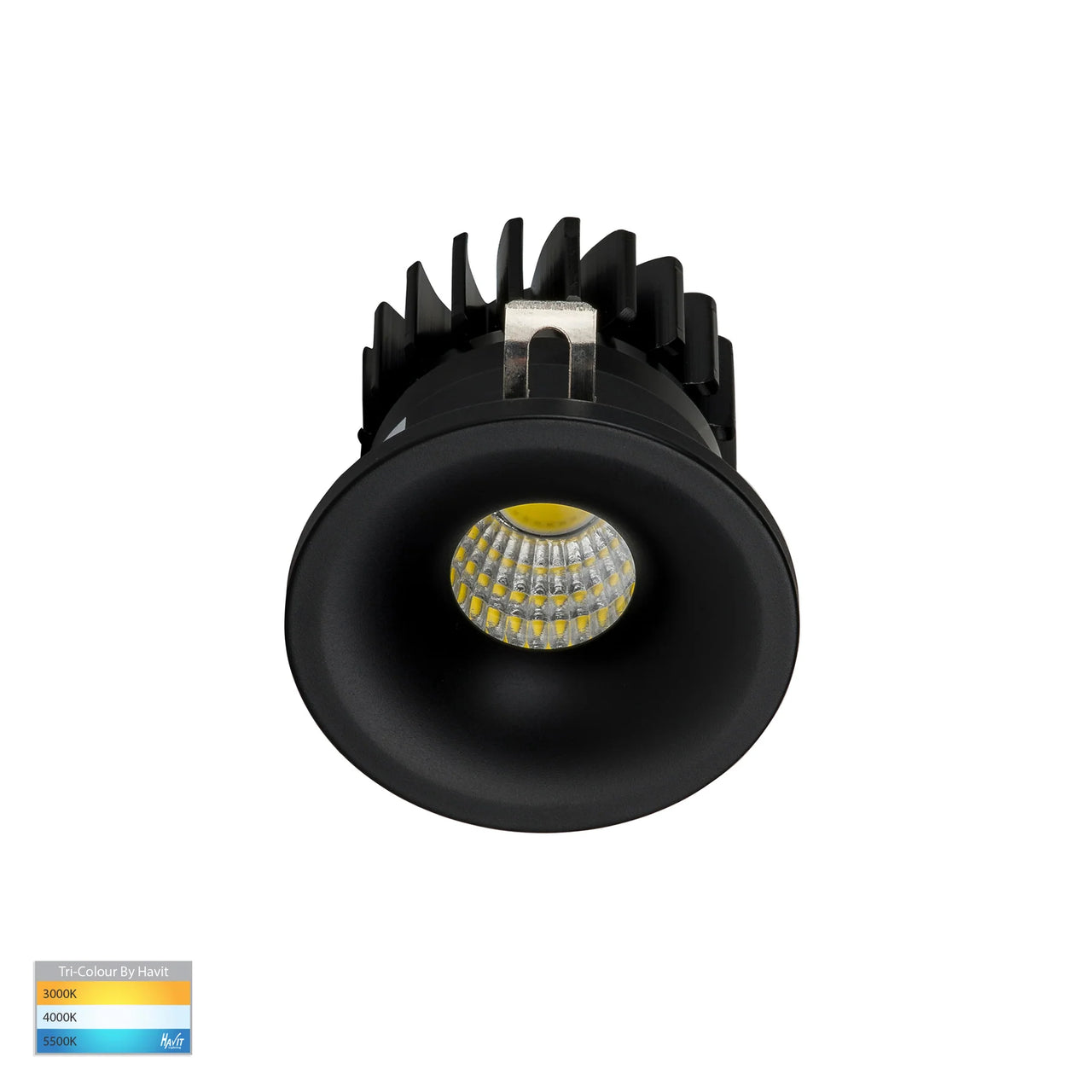 Niche 3W Tri-Colour Matt Black Round Mini Recessed Downlight