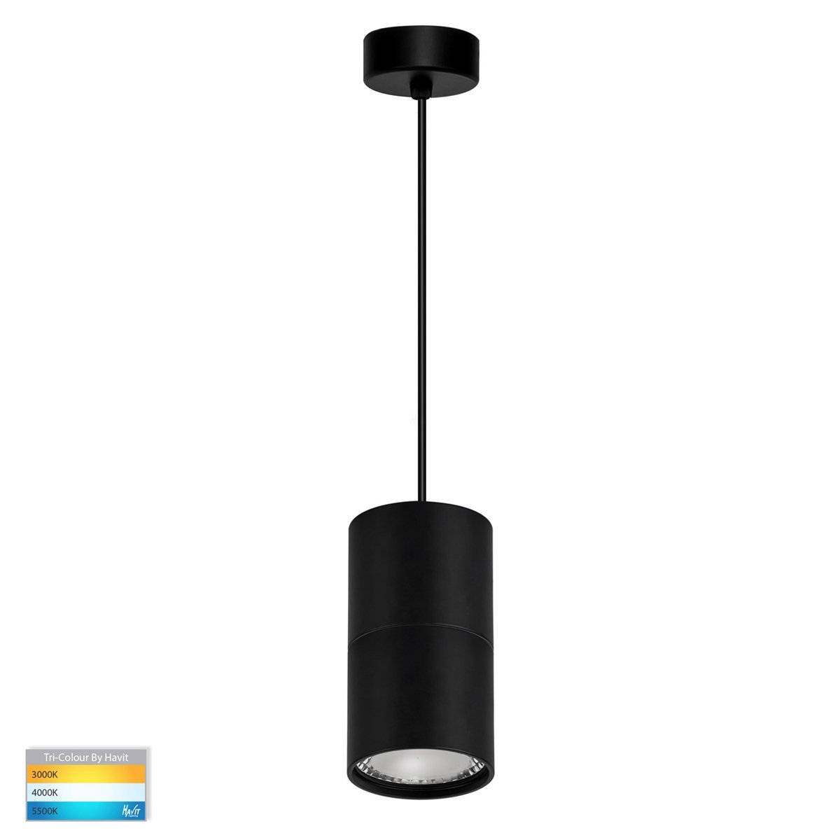 Nella 7W Dimmable CCT Matt Black Pendant Light