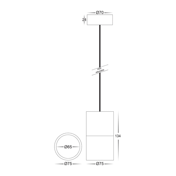 HV5802T-BLK-P - Nella Black 7w LED Pendant