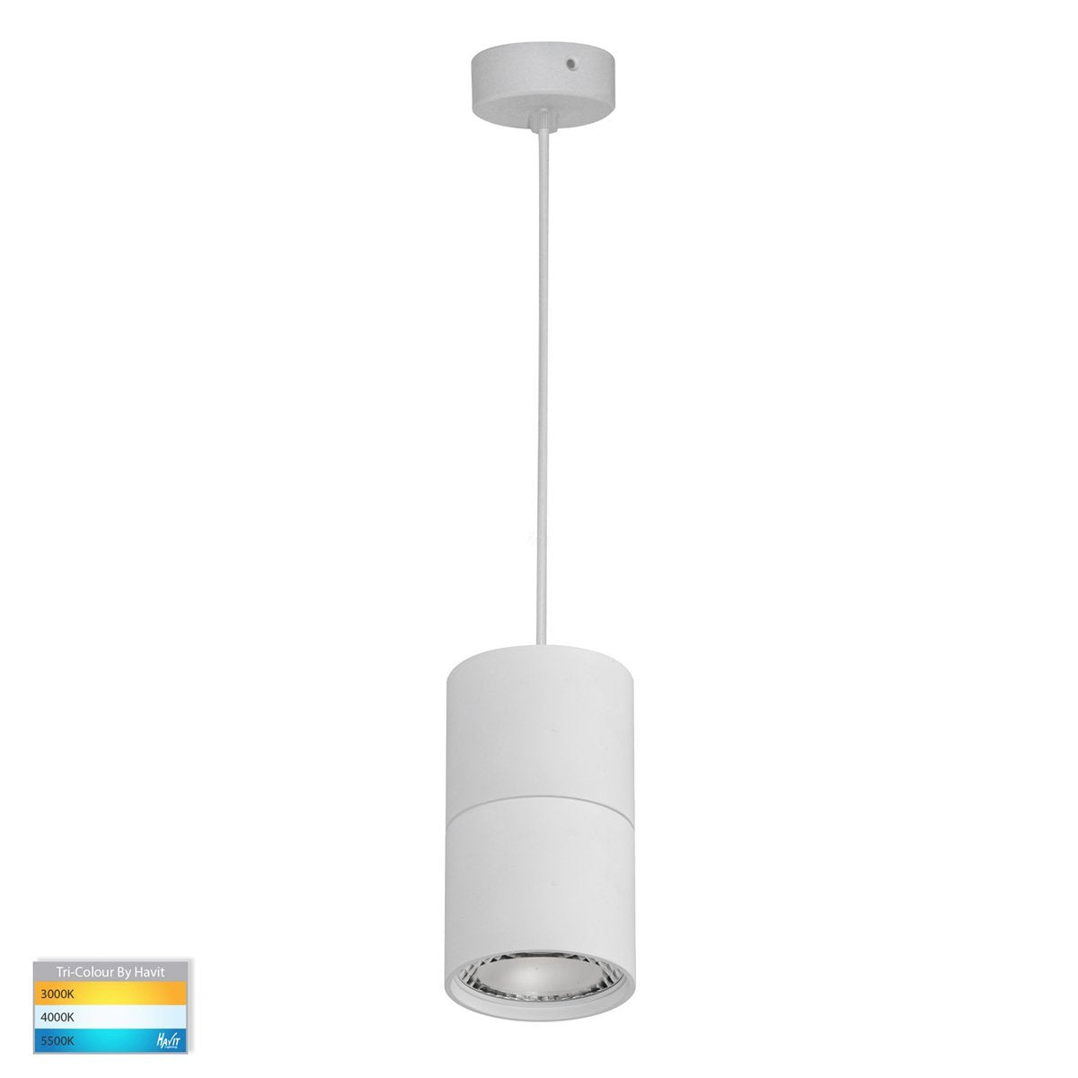 Nella 7W Dimmable LED Tri-Color Matt White Pendant Light