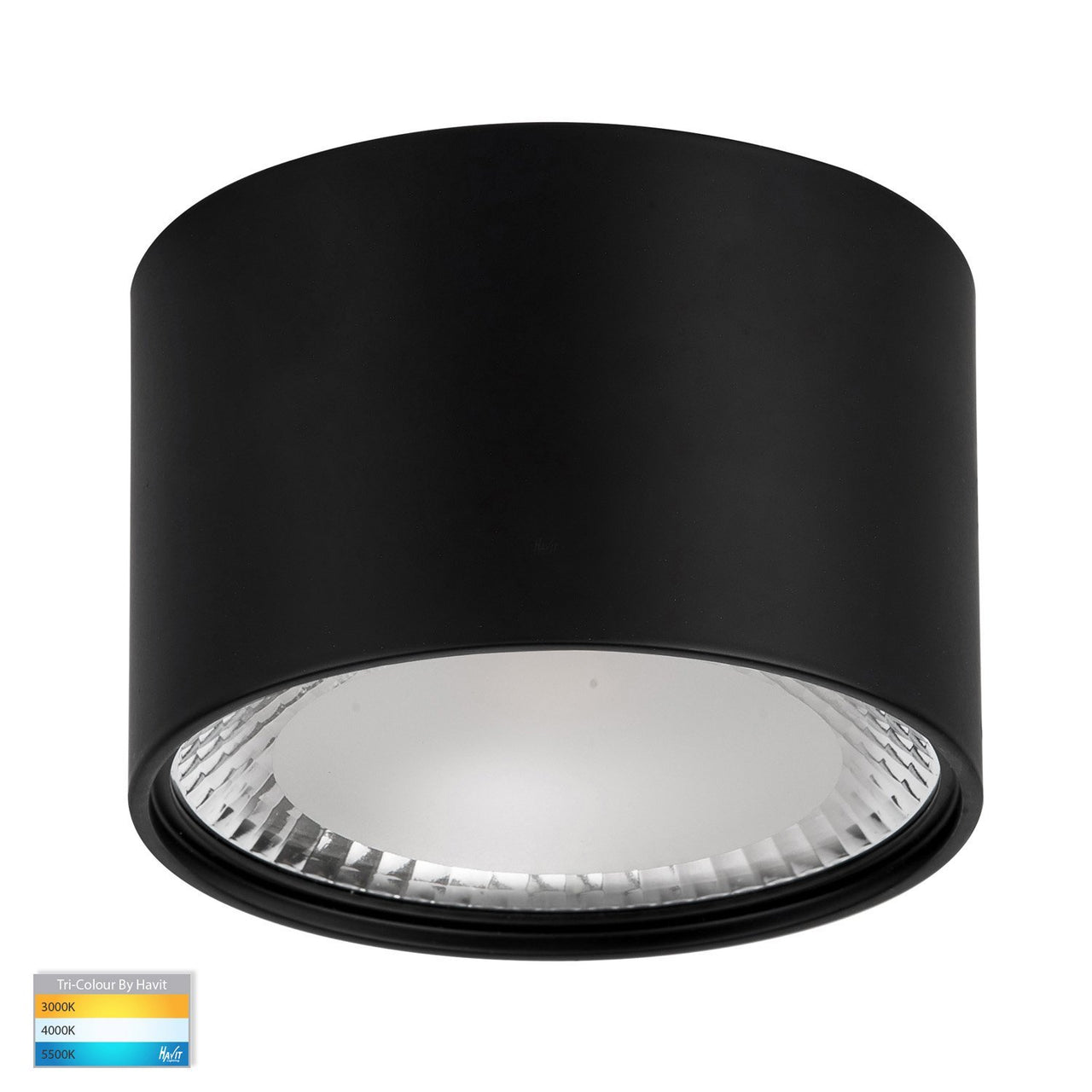 Nella 12W Dimmable CCT Matt Black Surface Mount Fixed Downlight