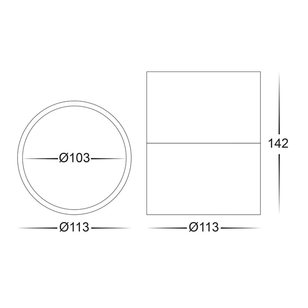 HV5803T-BLK-EXT | HV5803T-BLK-EXT-12V - Nella Black 12w Surface Mounted LED Downlight with Extension