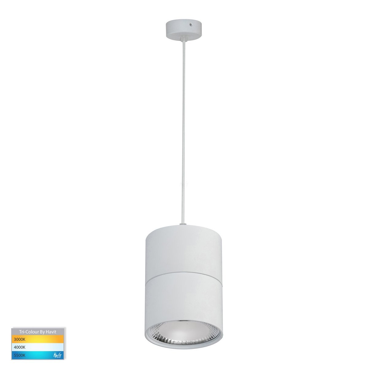 Nella 12W Dimmable LED Tri-Color Matt White Pendant Light