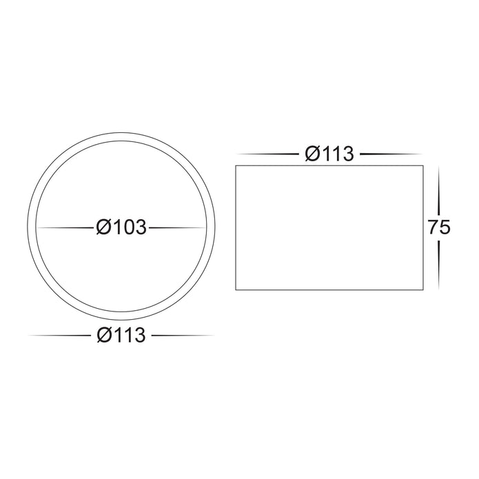 HV5803T-BLK | HV5803T-BLK-12V - Nella Black 12w Surface Mounted LED Downlight