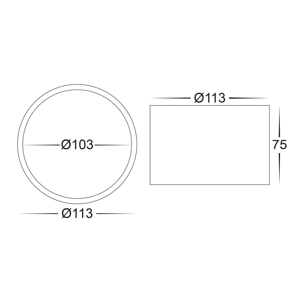 HV5803T-WHT | HV5803T-WHT-12V - Nella White 12w Surface Mounted LED Downlight