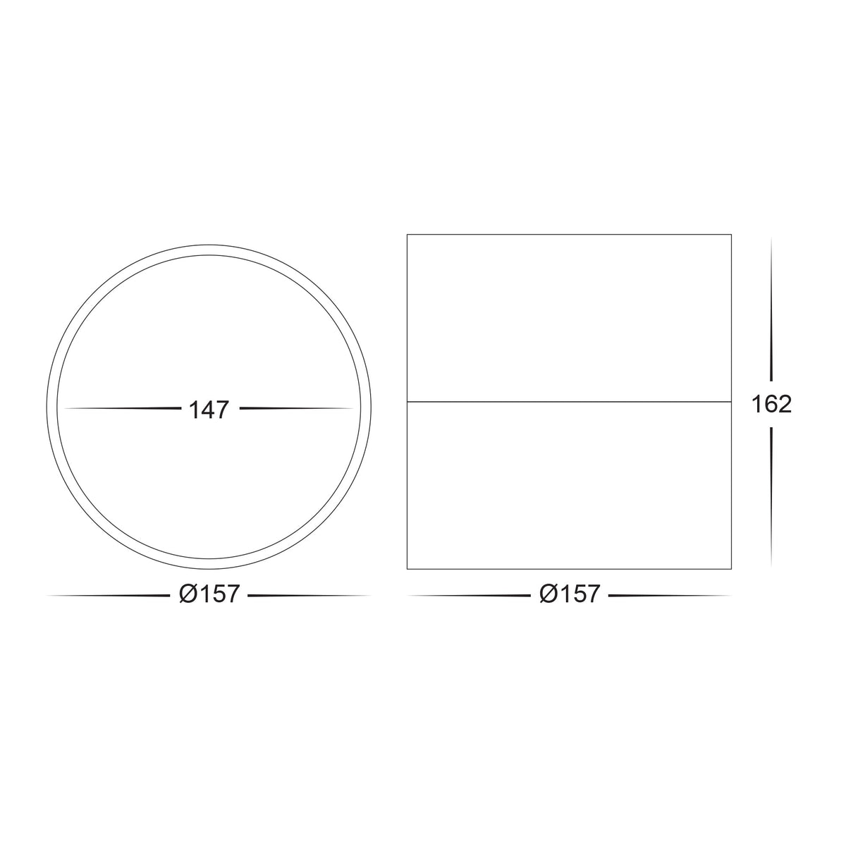 HV5805T-WHT-EXT | HV5805T-WHT-EXT-12V - Nella White 18w Surface Mounted LED Downlight with Extension