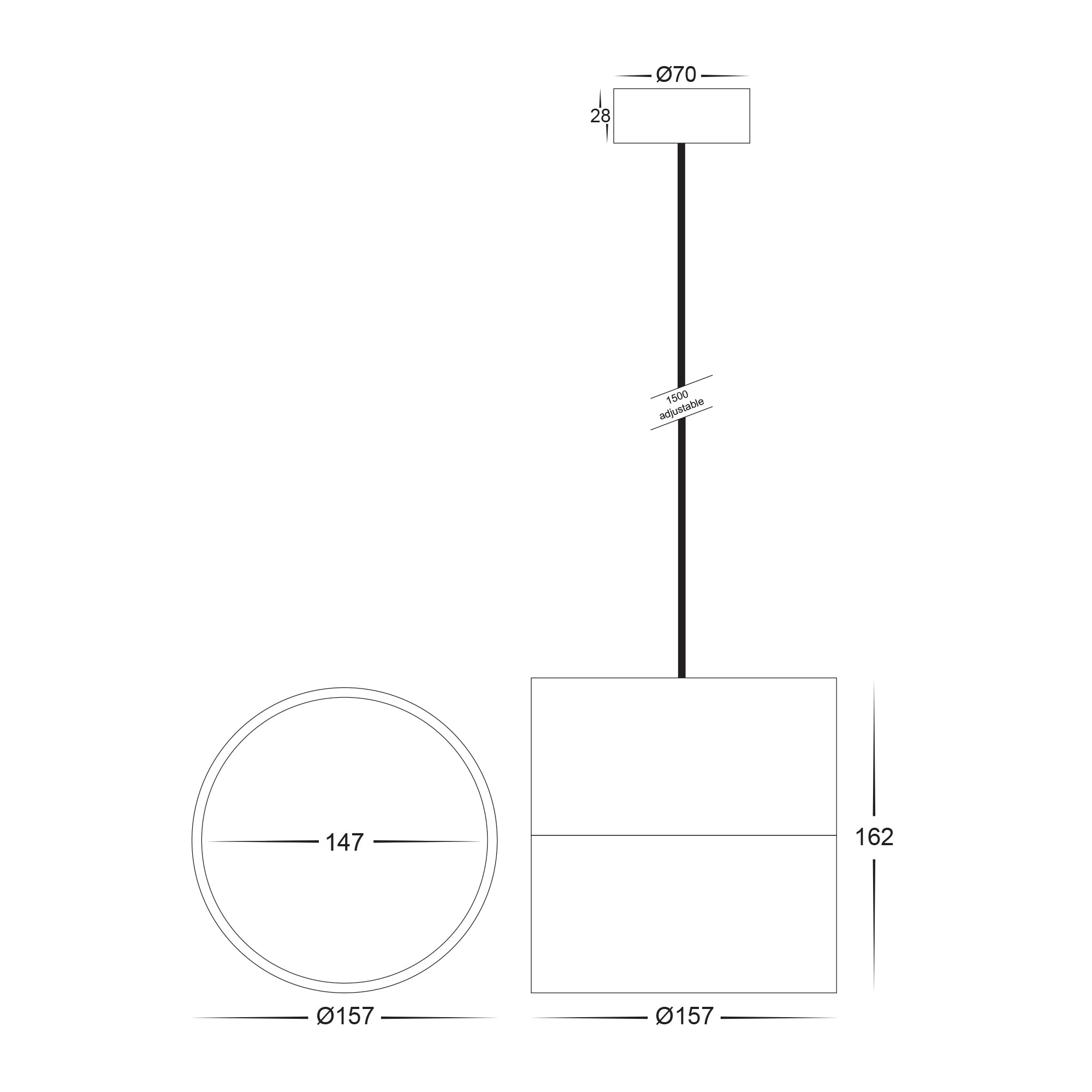 HV5805T-WHT-P - Nella White 18w LED Pendant