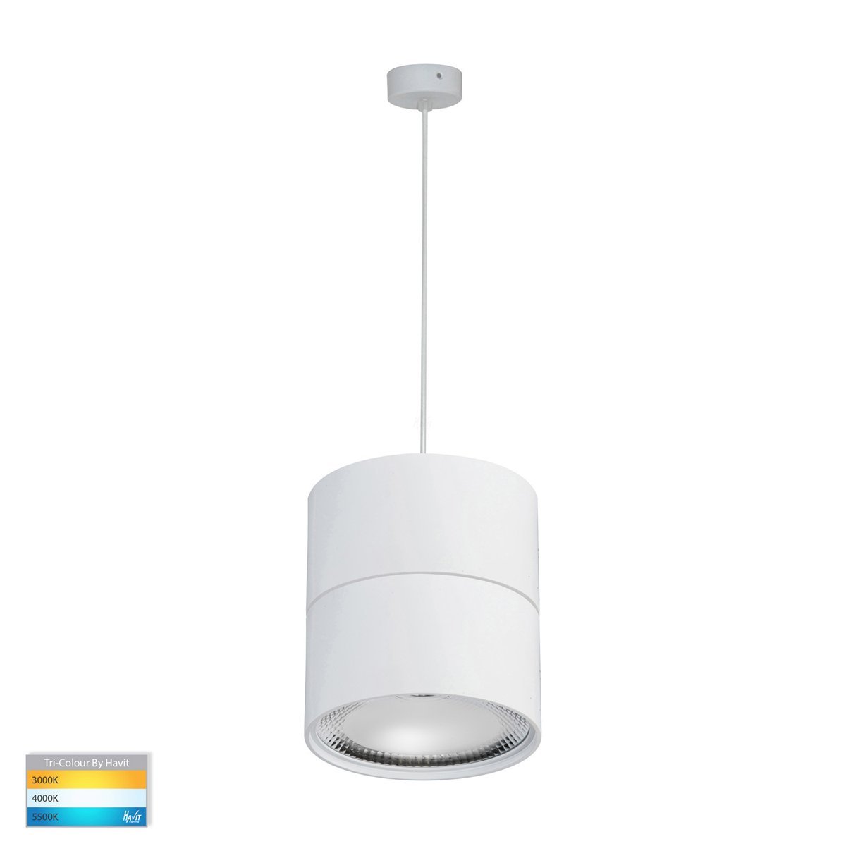 Nella 18W Dimmable LED Tri-Color Matt White Pendant Light