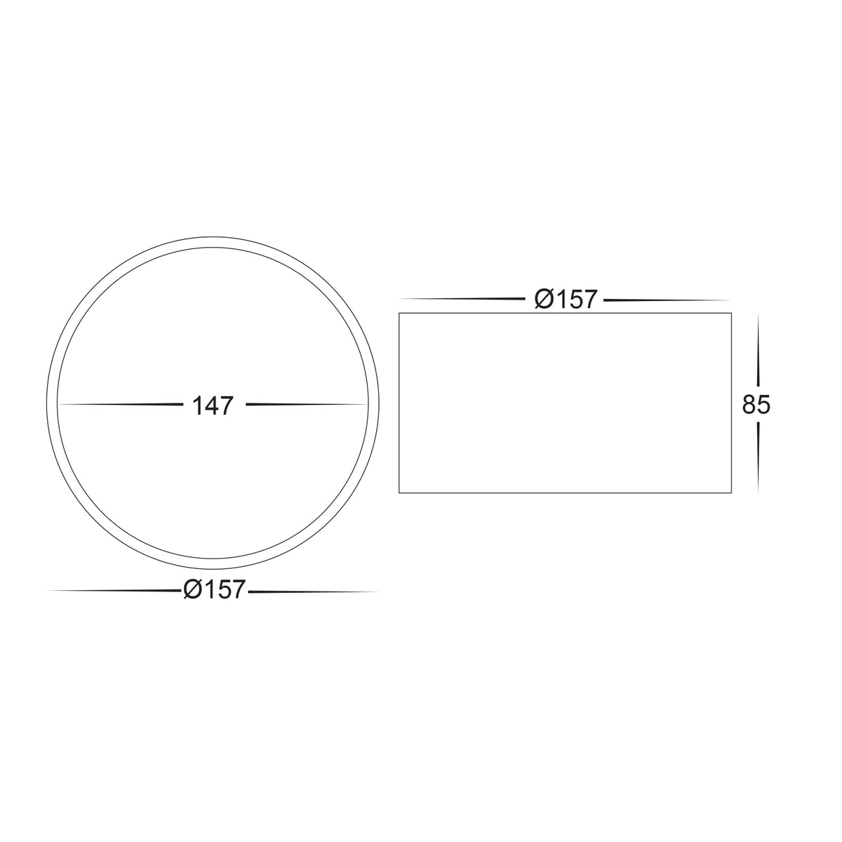 HV5805T-BLK | HV5805T-BLK-12V - Nella Black 18w Surface Mounted LED Downlight
