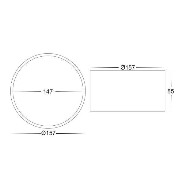 HV5805T-BLK | HV5805T-BLK-12V - Nella Black 18w Surface Mounted LED Downlight
