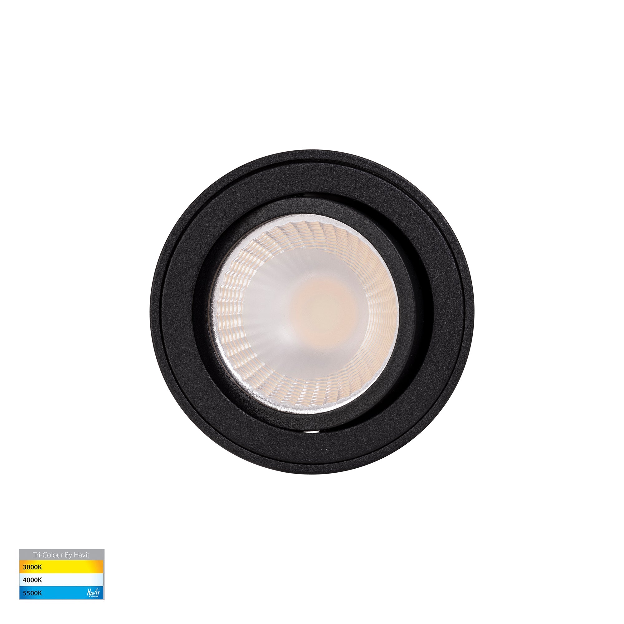 HV5812T-BLK | HV5812T-BLK-12V - Nella 7w LED Black Adjustable Surface Mounted Downlight