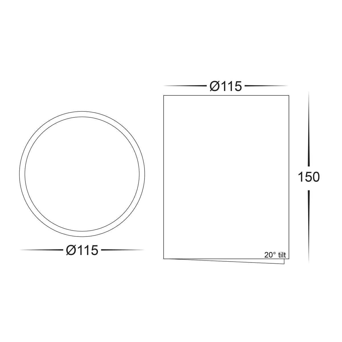 HV5815T-BLK | HV5815T-BLK-12V - NELLA 18w LED Black Adjustable Surface Mounted Downlight