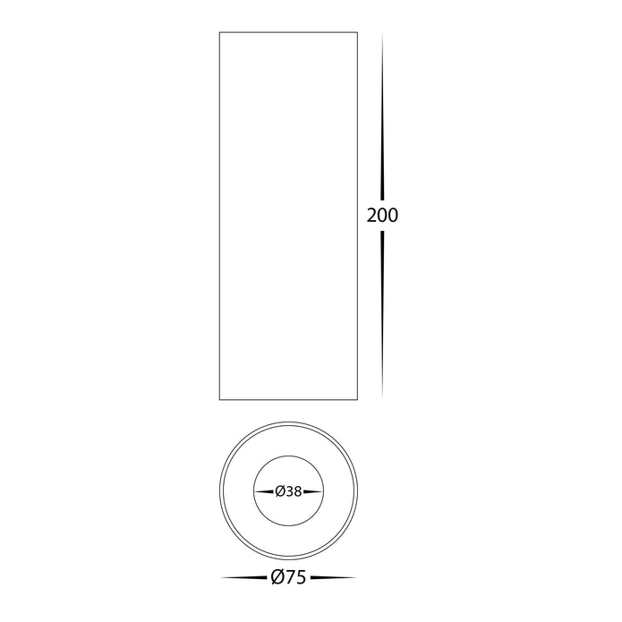 HV5841S-BLK-EXT | HV5841S-BLK-EXT-12V - Nella Black 7w Surface Mounted LED Downlight