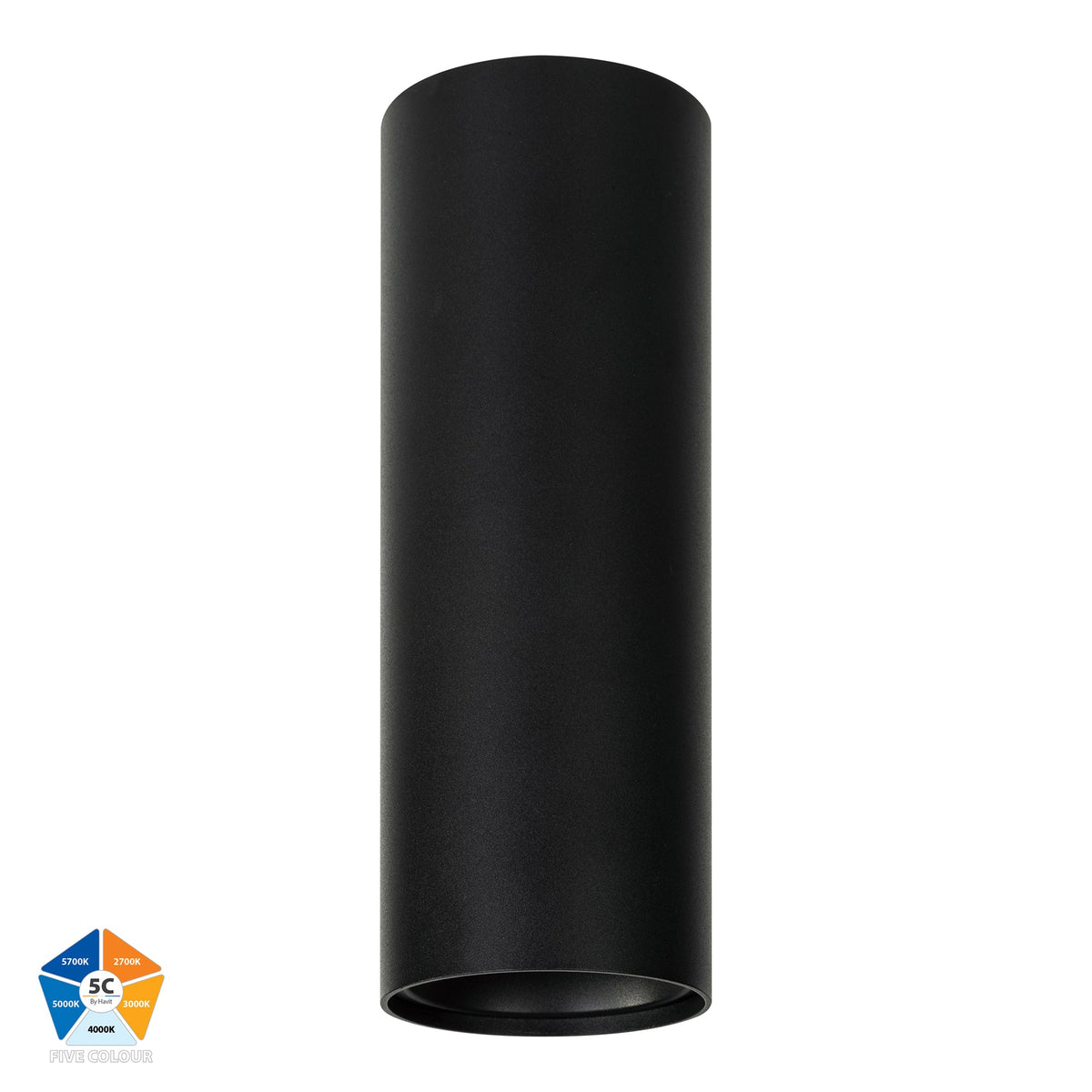 HV5842S-BLK-EXT | HV5842S-BLK-EXT-12V - Nella Black 12w Surface Mounted LED Downlight