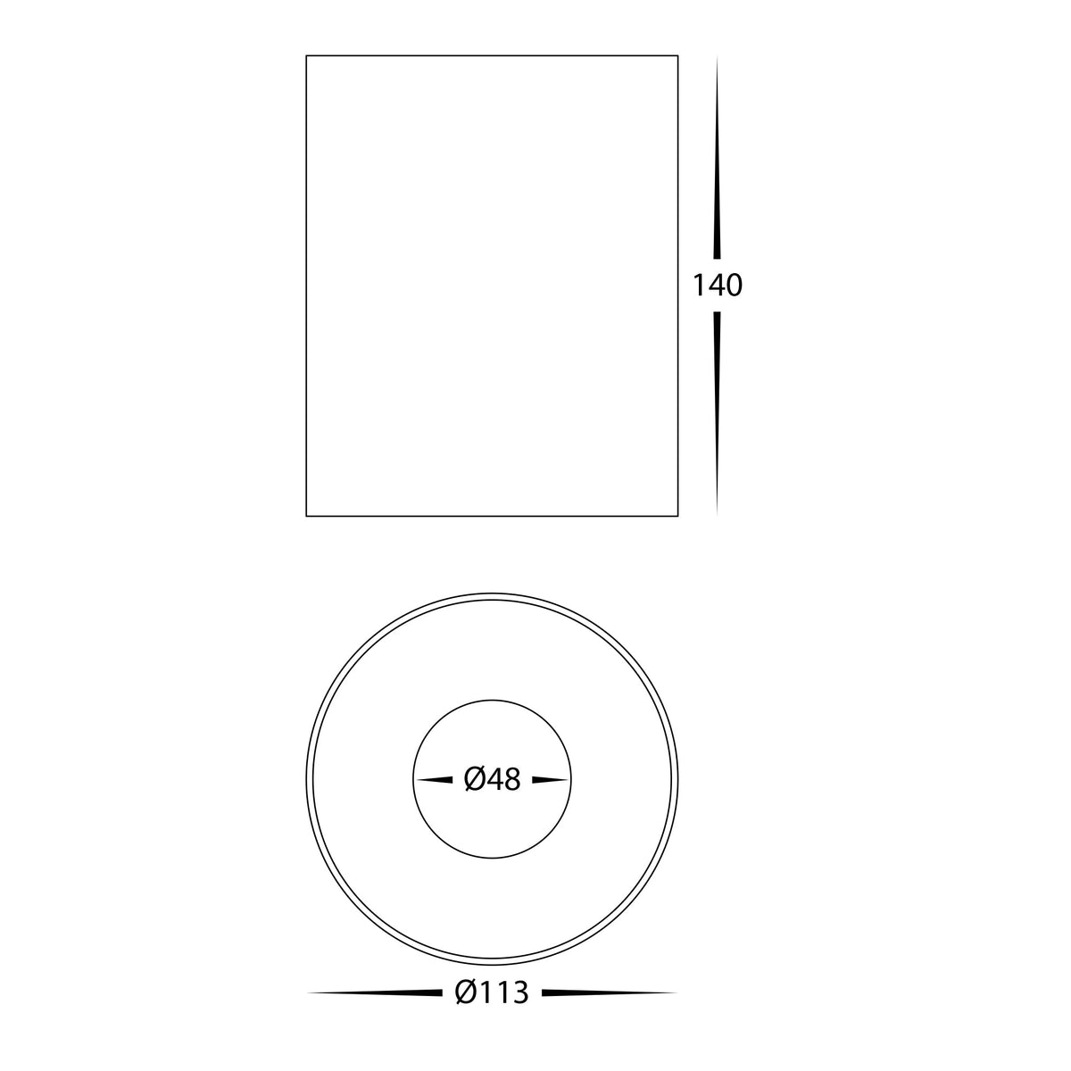 HV5843S-WHT |  HV5843S-WHT-12V - Nella White 18w Surface Mounted LED Downlight