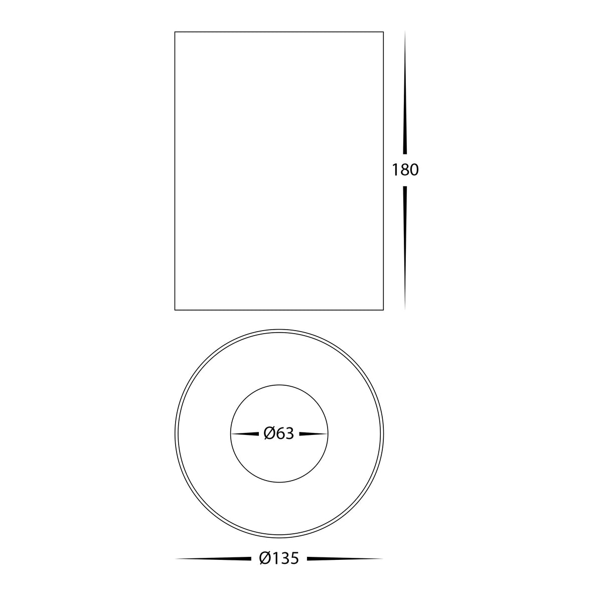 HV5844S-BLK | HV5844S-BLK-12V - Nella Black 24w Surface Mounted LED Downlight