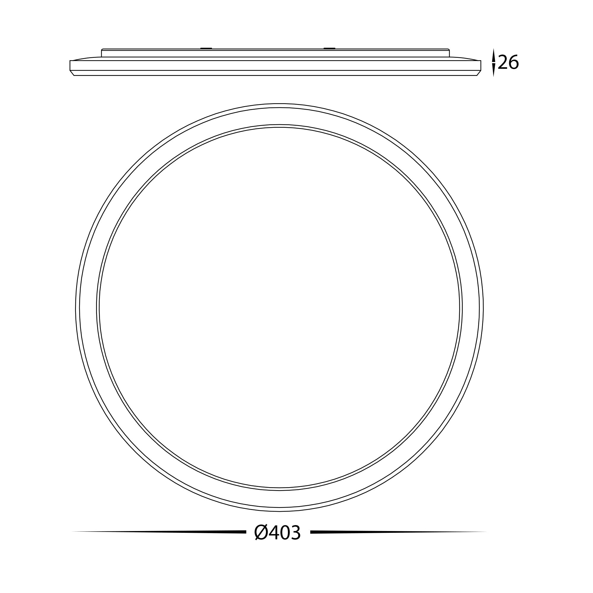 HV5878T-WHT - Slim White 30w LED Ceiling Mounted Oyster Light