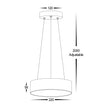 HV5892T-WHT-PDT - Nella 220mm White 20w Round Pendant