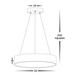 HV5893T-WHT-PDT - Nella 320mm White 30w Round Pendant