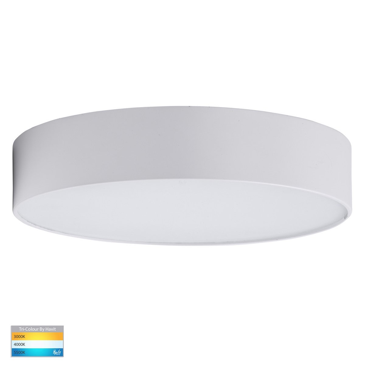 Nella 30W 240V LED Dimmable Tri-Color Surface Mounted Oyster Light in Matt White