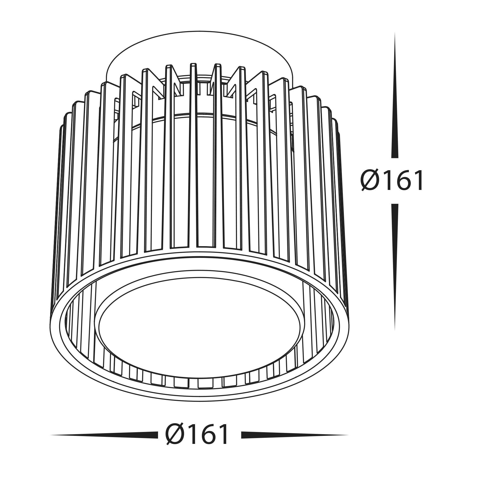 HV5894W-BLK - Lumo Aluminium Black Surface Mounted Ceiling Light